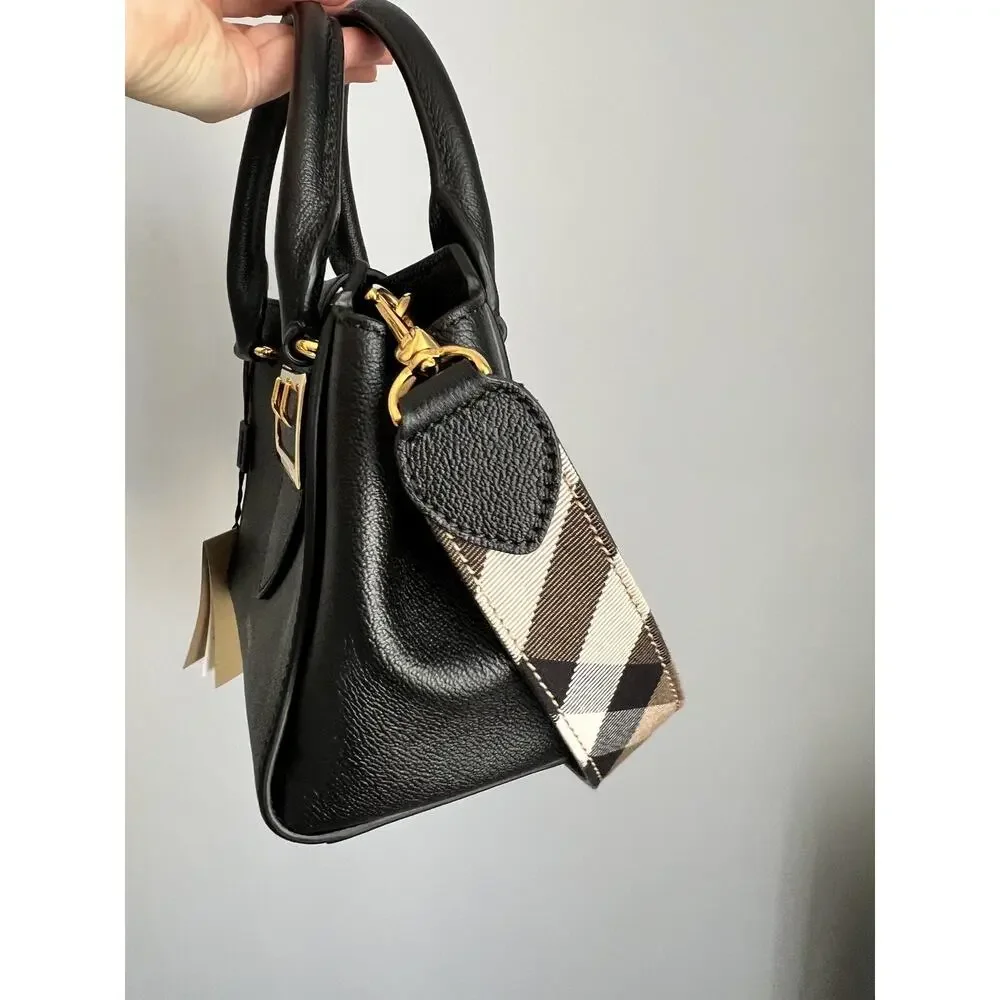 Burberry Black Grainy Leather Small Buckle Tote Bag - Picture 5 of 16